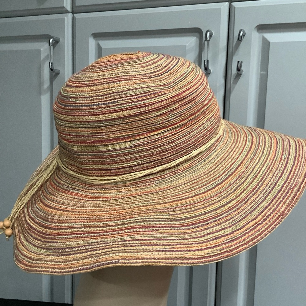 Sun Hat: Stylish Multicolor Wide Woven Brim Beach Wear, Cruise, Vacation Hat - Picture 3 of 7